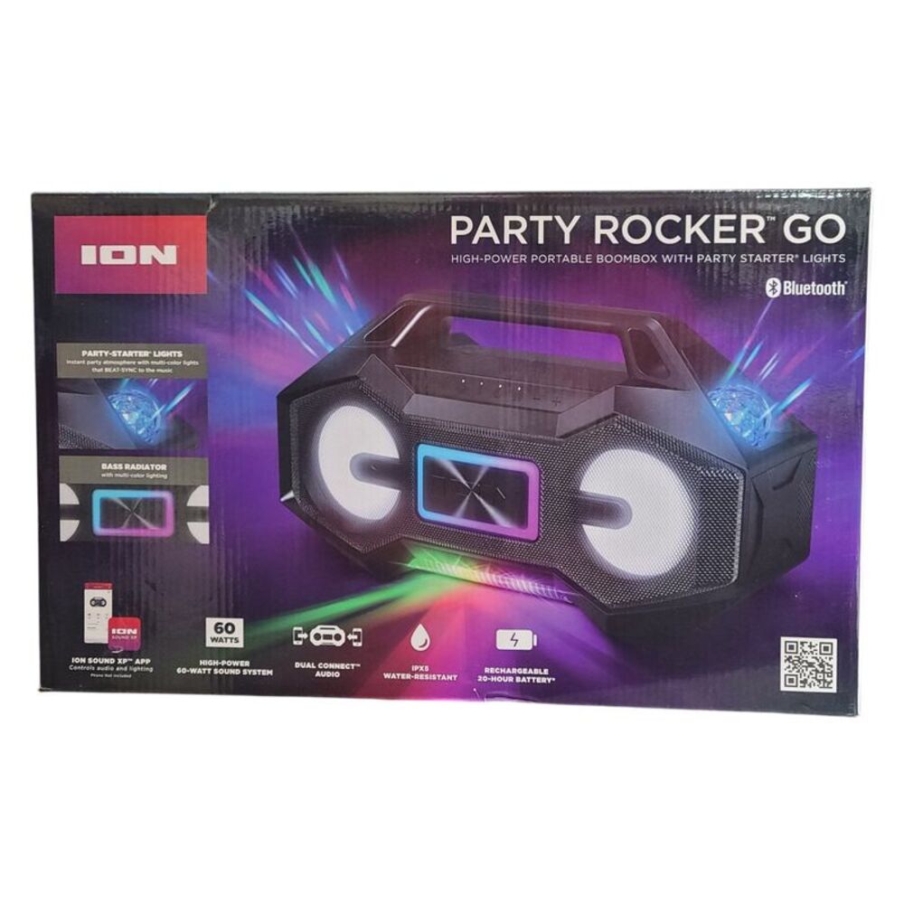 ION Audio Party Rocker Go Portable Boombox with Party Starter Lights